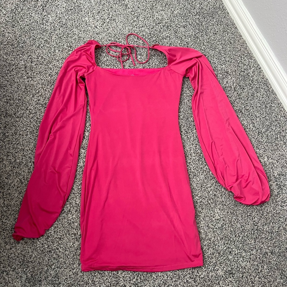 Lucy in the Sky Fuchsia Long Sleeve Dress